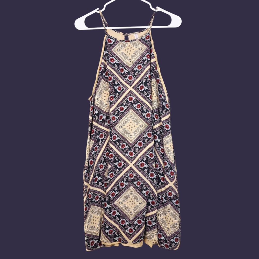 Boho‎ Western Bandana Print Sleeveless Midi Dress Womens XXL Festival Flowy